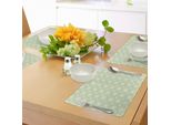 Tovagliette Abakuhaus Con Motivi Floreali, Motivi Geometrici Decorativi Su Sfondo Verde - Motivo Simmetrico, Decorazioni Da Tavola In Tessuto Resistente Al Lavaggio Per La Sala Da Pranzo E La Cucina, Verde Pistacchio E Bianco