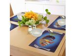 Tovagliette Abakuhaus Marine, Pesce Tropicale Esotico Dell'oceano Con Pinne Colorate E Immagine Subacquea, Decorazione Da Tavola In Tessuto Resistente Al Lavaggio Per La Sala Da Pranzo E La Cucina, Multicolore