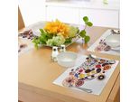 Abakuhaus Tovagliette Astratte, Grafica Colorata Con Motivi Floreali Cuore-Musica Nota Punto-Arte Decorativa, Tiscjdeco In Tessuto Resistente Al Colore Per La Sala Da Pranzo E La Cucina, Multicolore