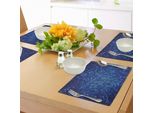 Abakuhaus Tovagliette Astratte, Sfondo Intrecciato Con Mosaico Frattale E Cerchio Di Punti, Stampa In Stile Disco, Tovaglietta Decorativa In Tessuto Resistente Al Lavaggio Per Sala Da Pranzo E Cucina, Blu Violetto E