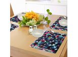 Abakuhaus Tovagliette Geometriche, Motivo Retrò Con Illustrazione Artistica Moderna A Mosaico Colorato, Tiscjdeco In Tessuto Resistente Al Colore Per La Sala Da Pranzo E La Cucina, Multicolore