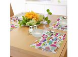 Abakuhaus Tovagliette Colorate, A Forma Di Cuore Con Macchie E Pois Grafica Con Motivi Graziosi, Decorazioni Per La Tavola In Tessuto Resistente Al Lavaggio Per La Sala Da Pranzo E La Cucina, Multicolore