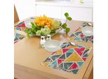 Tovagliette Abakuhaus Retro, Triangoli Geometrici Astratti In Stile Funk Art, Design Grafico Artistico Murky, Tiscjdeco In Tessuto Resistente Al Colore Per La Sala Da Pranzo E La Cucina, Multicolore
