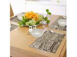 Abakuhaus Tovagliette Vintage, Mega Pack Vecchi Disegni Pubblicitari Etichette Stile Retrò Calligrafia Illustrazione, Tiscjdeco In Tessuto Resistente Al Lavaggio Per La Sala Da Pranzo E La Cucina, Marrone Crema
