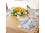 Abakuhaus Tovagliette Blu, Bouquet Floreale Artistico, Garofani, Camomilla, Tema Matrimonio, Anniversario, Decorazioni Per La Tavola In Tessuto Resistente Al Lavaggio Per La Sala Da Pranzo E La Cucina, Bianco E Blu