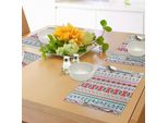 Tovagliette Abakuhaus, Motivo Geometrico Etnico, Sfondo A Righe Verticali, Design Indigeno, Tiscjdeco In Tessuto Resistente Al Lavaggio Per Sala Da Pranzo E Cucina, Multicolore