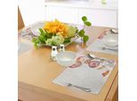 Tovagliette Abakuhaus Con Motivi Floreali, Petali Di Fiori Astratti Con Boccioli Frattali Su Sfondo A Pois, Tovagliette Decorative In Tessuto Resistente Al Lavaggio Per Sala Da Pranzo E Cucina, Multicolore