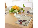 Tovagliette Floreali Abakuhaus, Petali Di Fiori Volatili Con Effetti Sporchi, Illustrazione Di Fiori E Fiorellini, Sottobicchieri In Tessuto Lavabile, Decorazioni Per La Tavola Con Stampa, Marrone Castagna, Viola, Rosso, Marrone Chiaro