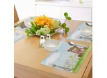 Tovagliette Per Bambini Abakuhaus, Simpatico Orsacchiotto In Stile Cartone Animato Con Giocattoli Nel Prato, Fiori, Farfalle E Nuvole, Decorazioni Da Tavola In Tessuto Resistente Ai Colori Per La Sala Da Pranzo E La Cucina, Multicolore