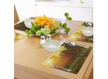 Tovagliette Abakuhaus Natur, Tramonto Sul Parco Cittadino, Skyline Del Colorado, Tema Autunnale, Immagine Scenica, Tiscjdeco In Tessuto Resistente Al Lavaggio Per La Sala Da Pranzo E La Cucina, Arancione Scuro E Verde Felce