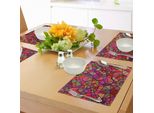 Abakuhaus Tovagliette Astratte, Mosaico Artistico In Vetro Colorato, Frattale Geometrico Colorato A Forma Di Triangolo Che Crea Un'immagine Artistica, Tovaglietta Decorativa In Tessuto Resistente Al Lavaggio Per La Sala Da Pranzo E La Cucina, Multicolore