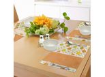 Abakuhaus Tovagliette Astratte, Icone Rotonde Di Forma Circolare Intrecciate Stampa Artistica In Stile Retrò, Tiscjdeco In Tessuto Resistente Al Lavaggio Per La Sala Da Pranzo E La Cucina, Verde Lime Arancione Giallo