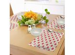 Tovagliette Abakuhaus In Stile Retrò, Ispirate Alla Stagione Primaverile Motivi Geometrici E Floreali Colorati In Tonalità Pastello, Tovagliette Decorative In Tessuto Resistente Al Lavaggio Per La Sala Da Pranzo E La Cucina, Multicolori