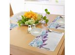 Tovagliette Abakuhaus Con Motivi Floreali, Vendemmia Classica, Petali Di Fiori, Matrimonio Romantico, Stile Shabby Chic, Decorazioni Artistiche, Tiscjdeco In Tessuto Resistente Al Lavaggio Per Sala Da Pranzo E Cucina, Azzurro E Lilla.