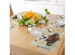 Tovagliette Abakuhaus, Hipster Bear Con Occhiali, Sciarpa, Giacca, Mammifero Selvatico, Disegno Divertente, Tiscjdeco In Tessuto Resistente Al Lavaggio Per La Sala Da Pranzo E La Cucina, Arancione Scuro, Nero, Crema