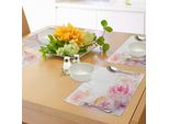 Tovagliette Abakuhaus Shabby Chic, Immagine Romantica Vittoriana Con Fiori, Rose E Foglie, Decorazione Da Tavola In Tessuto Resistente Al Lavaggio Per Sala Da Pranzo E Cucina, Rosa Chiaro E Bianco