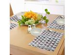 Tovagliette Abakuhaus Grunge, Antiche Piramidi Egizie - Triangoli Moderni Con Effetti Opachi Nuova Stampa Grafica, Tovagliette Decorative In Tessuto Resistente Ai Colori Per La Sala Da Pranzo E La Cucina, Multicolore