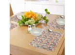 Abakuhaus Tovagliette Colorate, Design Concettuale Verticale Fuso Come Forme Arrotondate, Design Rotondo Hispter Vintage, Tiscjdeco In Tessuto Resistente Al Colore Per La Sala Da Pranzo E La Cucina, Multicolore