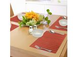 Abakuhaus Tovagliette Moderne, Design Lavorato A Maglia, Motivo Vettoriale Senza Cuciture, Immagine Artistica Stampata, Decorazione Da Tavola In Tessuto Resistente Al Lavaggio Per Sala Da Pranzo E Cucina, Rosso Scarlatto, Nero E Rosso