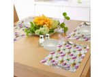 Tovagliette Abakuhaus Con Motivi Floreali, Stampa Sfocata E Sottile Con Fiori Di Magnolia, Narcisi, Petali Di Fiori E Acquerelli, Tovagliette Decorative In Tessuto Resistente Ai Colori Per La Sala Da Pranzo E La Cucina, Multicolore