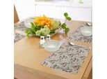 Abakuhaus Tovagliette Moderne, Torre Eiffel Francese - Stile Shabby Chic - Giardino - Rose - Farfalle - Fiori - Foglie - Grafica, Tiscjdeco In Tessuto Resistente Al Lavaggio Per La Sala Da Pranzo E La Cucina, Multicolore