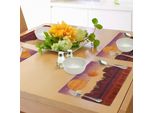 Abakuhaus Tovagliette Fantasia, Fantascienza Spazio Con Superficie Planetaria Grafica Cosmica, Tiscjdeco In Tessuto Resistente Al Colore Per La Sala Da Pranzo E La Cucina, Rosa Essiccata Calendula Sequoia