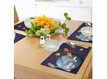 Tovagliette Abakuhaus Space, Razzo Su Sistema Planetario Con Terra, Stelle, Ufo, Saturno, Sole, Galaxy Boys Print, Tiscjdeco In Tessuto Resistente Al Lavaggio Per Sala Da Pranzo E Cucina, Multicolore