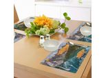 Tovagliette Naturali Abakuhaus, Lago Moraine, Catena Montuosa Canadese Con Foresta Di Pini Creek, Madre Terra, Paesaggio, Tiscjdeco In Tessuto Resistente Al Colore Per Sala Da Pranzo E Cucina, Multicolore