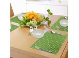 Tovagliette Abakuhaus Verdi, Grazioso Cuoricino Dai Colori Vivaci, Design Festoso E Divertente, Decorazione Da Tavola In Tessuto Resistente Ai Colori Per La Sala Da Pranzo E La Cucina, Verde Lime, Verde Scuro, Bianco