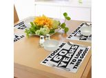 Abakuhaus 60° Compleanno Tovagliette, Mi Ci Sono Voluti 60 Anni Slogan Del Partito Ammirazione Tema Immagine Monocromatica, Tiscjdeco In Tessuto Resistente Al Lavaggio Per La Sala Da Pranzo E La Cucina, Bianco E Nero