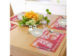 Abakuhaus 75° Compleanno Tovagliette, Seventy Five Number Con Dettagli Floreali E Piccole Stelle Vorticose, Tiscjdeco In Tessuto Resistente Al Lavaggio Per La Sala Da Pranzo E La Cucina, Arancione, Bianco E Rosa