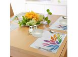 Tovagliette Abakuhaus Con Motivi Floreali, Petali Color Arcobaleno In Stile Acquerello, Grafica Moderna E Vivace, Tessuto Lavabile E Resistente Al Lavaggio Per Sala Da Pranzo E Cucina, Multicolore