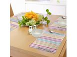 Abakuhaus Tovagliette Colorate, Motivo A Righe Retrò Semitinte, Grandi E Piccoli Pois Simmetrici Dai Colori Vivaci, Decorazioni Da Tavola In Tessuto Resistente Ai Colori Per La Sala Da Pranzo E La Cucina, Multicolore
