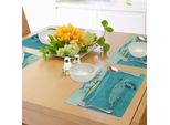 Tovagliette Abakuhaus Ocean, Tartaruga Marina Che Nuota, Barriera Corallina, Isola Esotica, Illustrazione Della Vita Sottomarina, Decorazione Da Tavolo In Tessuto Resistente Al Lavaggio Per La Sala Da Pranzo E La Cucina, Verde Turchese Teal