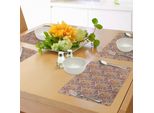 Tovagliette Abakuhaus Con Motivi Floreali, Tradizionale Motivo A Foglie Paisley Con Dettagli Arabeschi Persiani, Design Boho Colorato, Tiscjdeco In Tessuto Resistente Al Lavaggio Per La Sala Da Pranzo E La Cucina, Multicolore