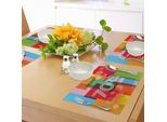 Tovagliette Abakuhaus Anni '70, Sfondo Retrò Groovy Art, Astratto Geometrico Colorato A Strisce Vintage, Tiscjdeco In Tessuto Resistente Al Lavaggio Per Sala Da Pranzo E Cucina, Multicolore