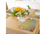 Tovagliette Abakuhaus Con Tavola Periodica, Elementi Chimici Per Amanti Della Scienza E Geek In Classe, Stampa Vintage, Decorazione Da Tavola In Tessuto Resistente Ai Colori Per Sala Da Pranzo E Cucina, Multicolore