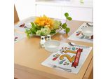 Abakuhaus 21° Compleanno Tovagliette, Stampa Digitale Age 21 Con Tema Sportivo E Stampa Floreale Colorata, Tiscjdeco In Tessuto Resistente Ai Colori Per La Sala Da Pranzo E La Cucina, Multicolore