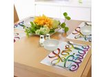 Abakuhaus Tovagliette Stolz, Design Con Testo "Amore E Orgoglio"" - Scritta Stilizzata Calligrafica Arcobaleno Colorato, Tiscjdeco In Tessuto Resistente Ai Colori Per La Sala Da Pranzo E La Cucina, Multicolore"