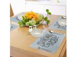 Abakuhaus Tovagliette Moderne, Hart Il Lavoro Rimane Una Motivazione Modesta Citazione Tema Display Ispiratore, Tiscjdeco In Tessuto Resistente Al Colore Per La Sala Da Pranzo E La Cucina, Grigio Antracite Blu Grigio