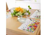 Abakuhaus Tovagliette Moderne, Immagine Geometrica Astratta Con Vivaci Colori Arcobaleno Immagine Grafica, Tiscjdeco In Tessuto Resistente Al Lavaggio Per La Sala Da Pranzo E La Cucina, Multicolore
