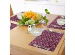 Tovagliette Abakuhaus, Design Moderno Acquerello Con Foglie Floreali E Stampa Ombre, Decorazioni Da Tavola In Tessuto Resistente Al Lavaggio Per Sala Da Pranzo E Cucina, Viola, Bianco, Nero E Rosa