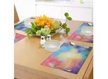 Tovagliette Abakuhaus Space, Acquerello, Nebulosa, Galassia Colorata, Stelle, Universo, Cosmo Sognante, Arte Celeste, Tiscjdeco In Tessuto Resistente Al Colore Per La Sala Da Pranzo E La Cucina, Multicolore