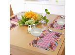 Tovagliette Abakuhaus Eis, Disegno Con Caramelle, Biscotti, Lecca-Lecca, Torte, Gelati E Ragazze, Decorazione Da Tavola In Tessuto Resistente Al Lavaggio Per Sala Da Pranzo E Cucina, Marrone Castagna, Rosa Baby, Caramello.
