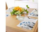Tovagliette Abakuhaus Con Motivi Floreali, Tulipani Turchi Osmane In Ombreggiatura Con Immagini Acquerellate, Tiscjdeco In Tessuto Resistente Al Lavaggio Per Sala Da Pranzo E Cucina, Grigio Antracite E Azzurro Cielo