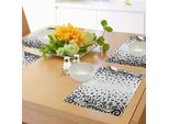 Abakuhaus Tovagliette Bianche E Nere, Design Astratto, Grafica Artistica, Motivo Decorativo Circolare A Spirale, Sottobicchieri In Tessuto Lavabile, Decorazione Da Tavola Stampata, Bianco E Nero