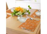 Tovagliette Abakuhaus Con Motivo Floreale, Fiori Di Ciliegio In Fiore Su Rami, Motivo Naturale Primaverile, Decorazione Da Tavola In Tessuto Resistente Al Lavaggio Per Sala Da Pranzo E Cucina, Arancione Bianco Marrone