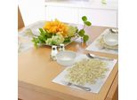 Tovagliette Abakuhaus Mandala, Motivo Orientale Vivace Dal Design Moderno Geometrico Orientale Marocchino Royal, Tiscjdeco In Tessuto Resistente Al Lavaggio Per La Sala Da Pranzo E La Cucina, Giallo Chiaro E Bianco