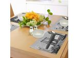 Abakuhaus Tovagliette Paesaggistiche, Brooklyn-New York-Usa-Markstein-BrüCken-StraßE Con Foto Di Auto, Tiscjdeco In Tessuto Resistente Ai Colori Per La Sala Da Pranzo E La Cucina, Grigio Antracite, Bianco E Nero