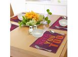 Abakuhaus Tovagliette Astratte, Design Grunge Vintage Con Citazione Motivazionale "Montag Hasst Sie"" (Montag La Odia), Tiscjdeco In Tessuto Resistente Ai Colori Per La Sala Da Pranzo E La Cucina, Arancione E Viola"